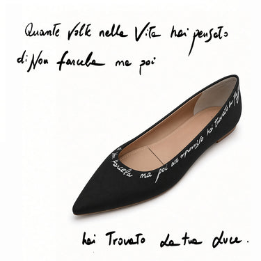 BALLERINA GROS GRAIN NERO - FRASE DIPINTA