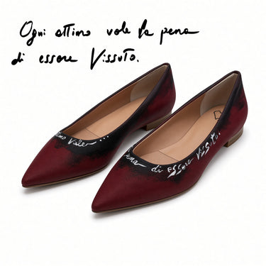 BALLERINA GROS GRAIN ROSSO SCARLATTO - OGNI ATTIMO VALE LA PENA DI ESSERE VISSUTO