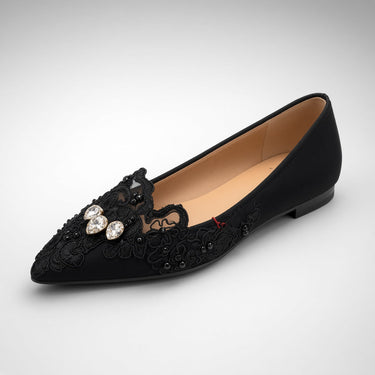 BALLERINA NERA GIOIELLO CON PIZZO FRANCESE