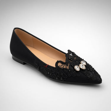 BALLERINA NERA GIOIELLO CON PIZZO FRANCESE